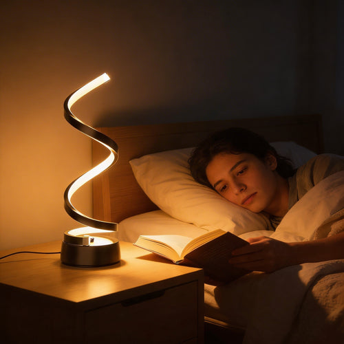 Luxury Spiral LED Table Lamp Modern Minimalist Bedside Lamp Dimmable Warm Ambient Light Night Light Designer Home Decor Lighting for Bedroom Living Room Desk Reading Study Lamp
